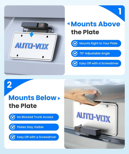 AUTO-VOX Solar Wireless Backup Camera | 5" 1080P, 2-Min Install