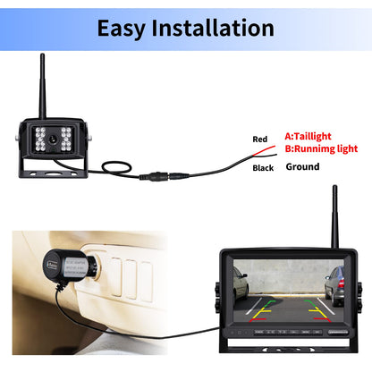 ZEROXCLUB 7" Wireless Backup Camera System – IP69 Waterproof