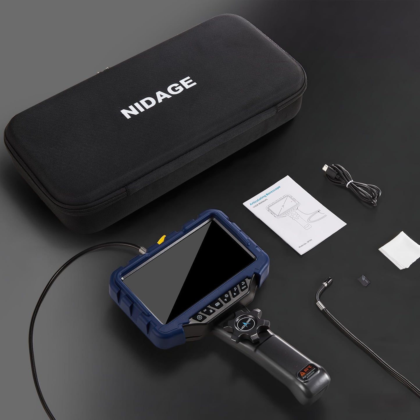 NIDAGE 7" IPS 1080P HD Articulating Borescope Inspection Camera