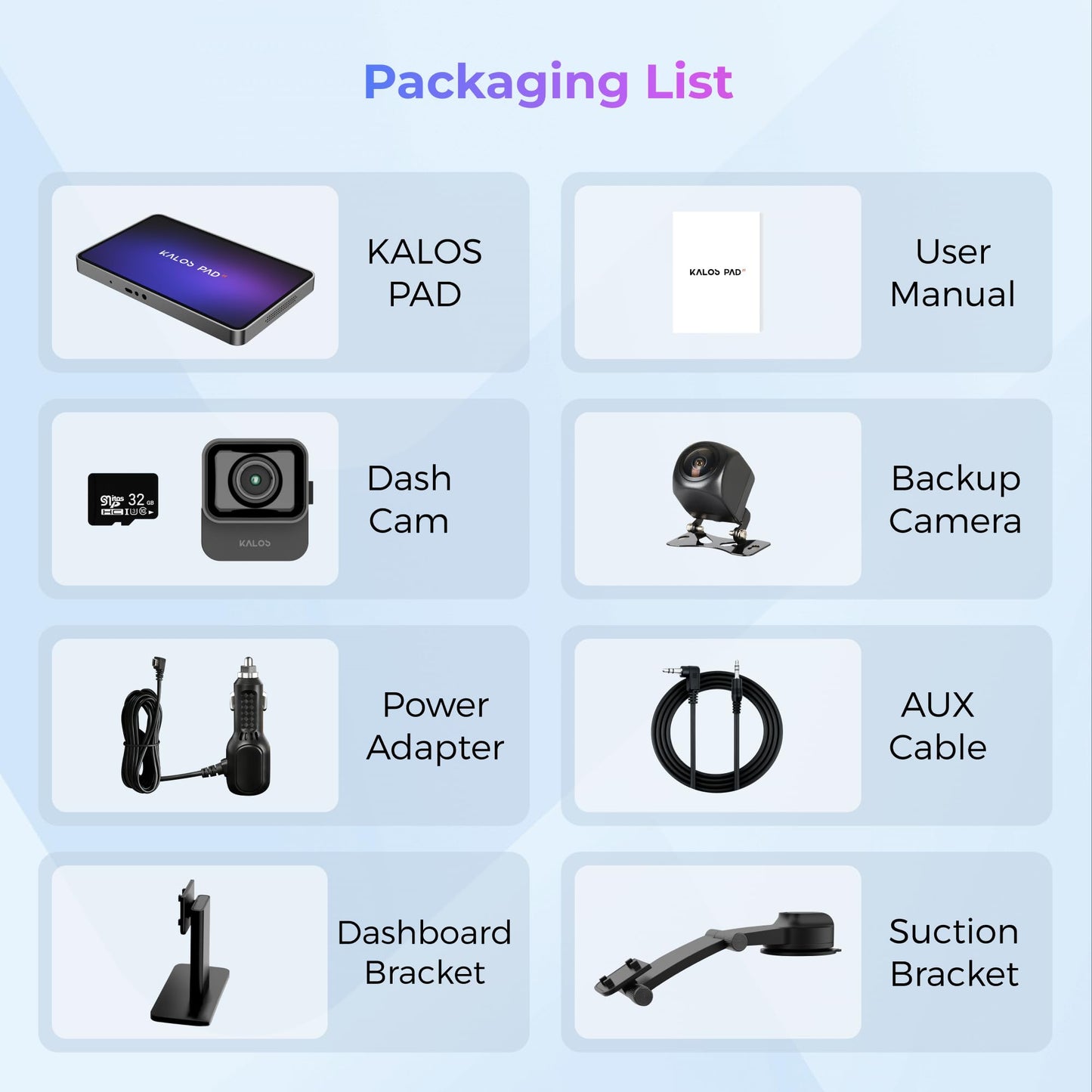 KALOS PAD 9" Wireless CarPlay Screen & 4K Dash Cam for Car