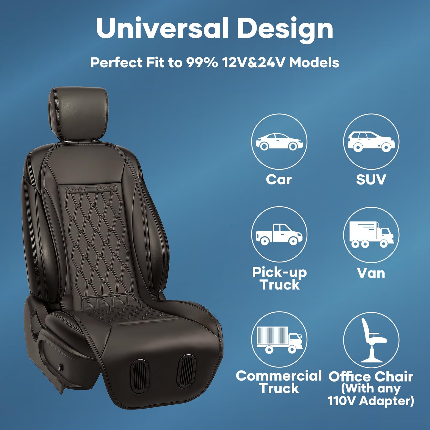Ymcud Liquid Cooling Car Seat Cover – 3-Mode Cooler, No A/C Needed