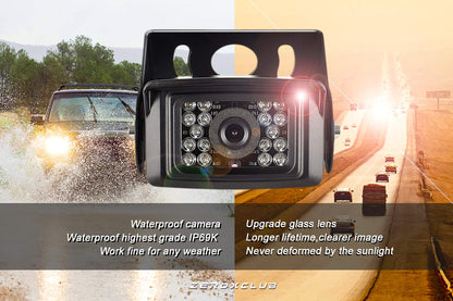 ZEROXCLUB 7" Wireless Backup Camera System – IP69 Waterproof