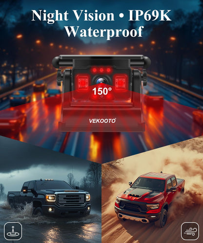 VEKOOTO VK7 Pro Dual Solar Wireless Backup Camera System