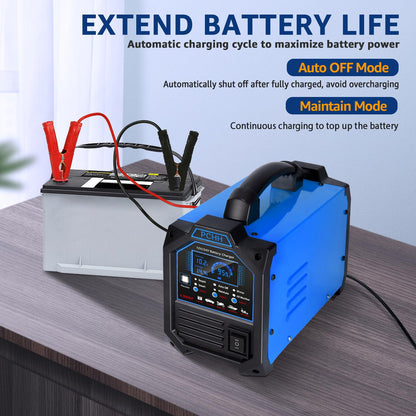 PCHH 12V/24V Heavy-Duty 0–15A Smart Battery Charger & Maintainer
