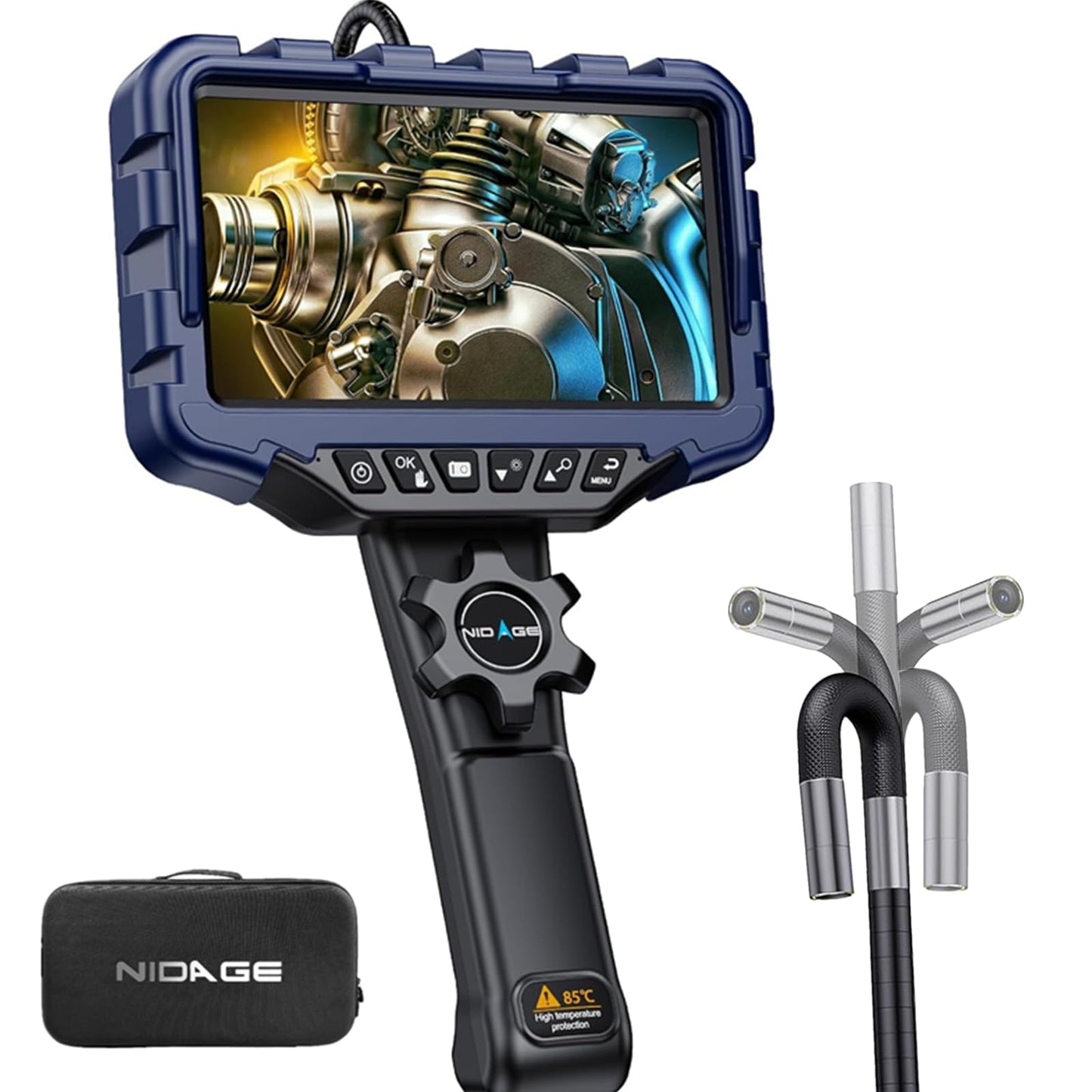 NIDAGE 7" IPS 1080P HD Articulating Borescope Inspection Camera