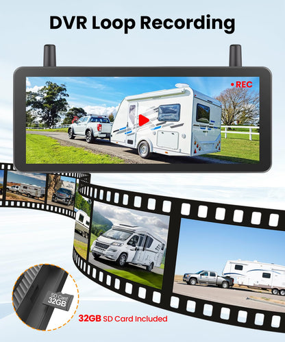AUTO-VOX Dual Solar Wireless Backup Camera for RVs | 7.2" Screen