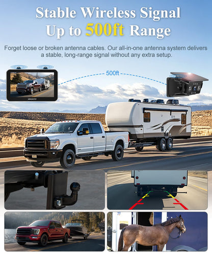 VEKOOTO VK7 Pro Dual Solar Wireless Backup Camera System