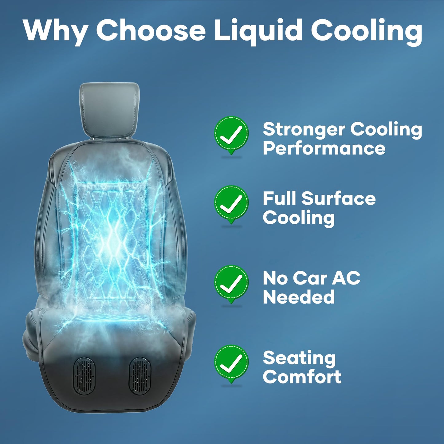 Ymcud Liquid Cooling Car Seat Cover – 3-Mode Cooler, No A/C Needed