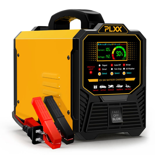 PLXX 12V/24V Heavy-Duty 0–15A Smart Battery Charger & Maintainer