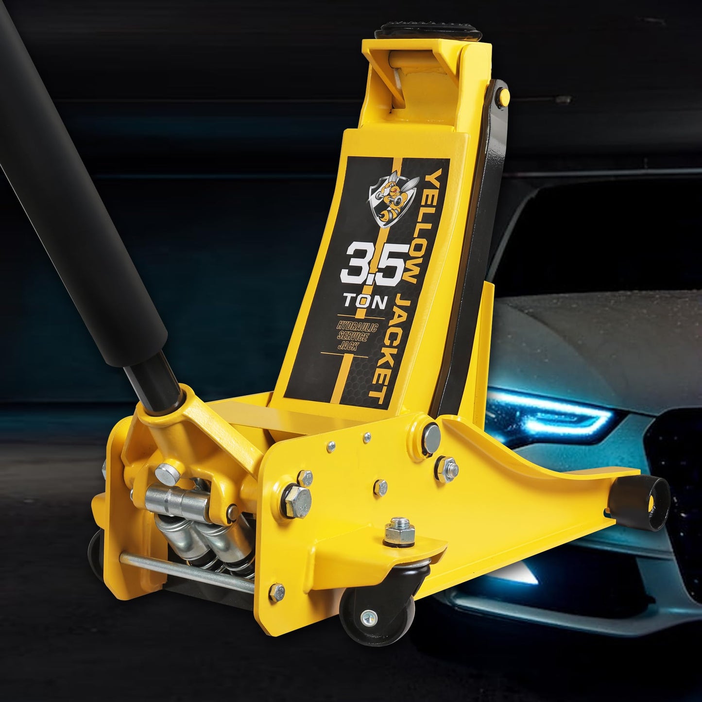 YELLOW JACKET 3.5 Ton Low Profile Floor Jack – Dual Pump Hydraulic