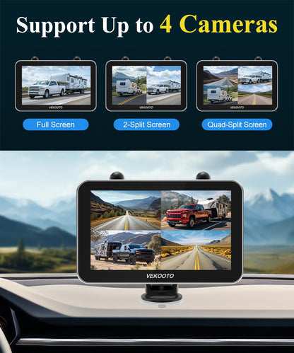 VEKOOTO VK7 Pro Dual Solar Wireless Backup Camera System