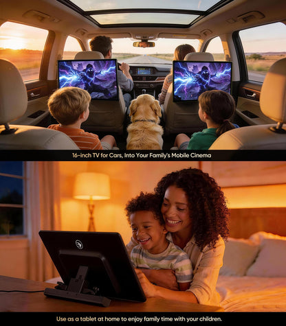 16" Android 13 Car Headrest Monitor | WiFi & Phone Mirror