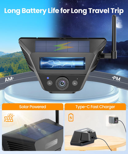 AUTO-VOX Dual Solar Wireless Backup Camera for RVs | 7.2" Screen