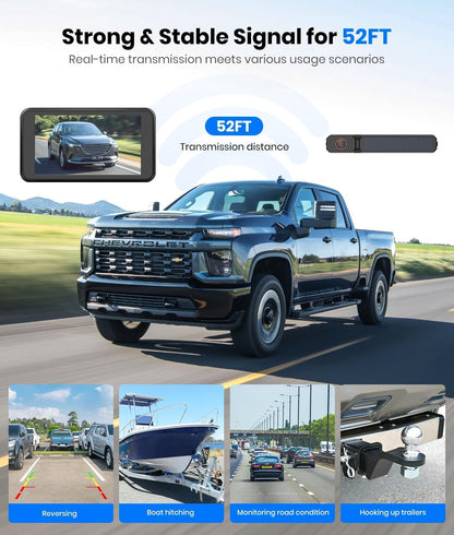 AUTO-VOX Solar Wireless Backup Camera | 5" 1080P, 2-Min Install