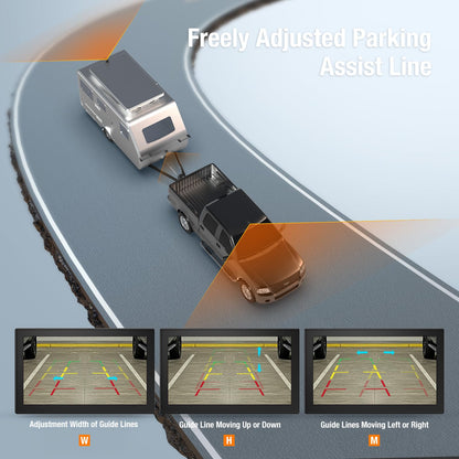 Solar Wireless Backup Camera for Trucks | 9" Monitor, 15000mAh