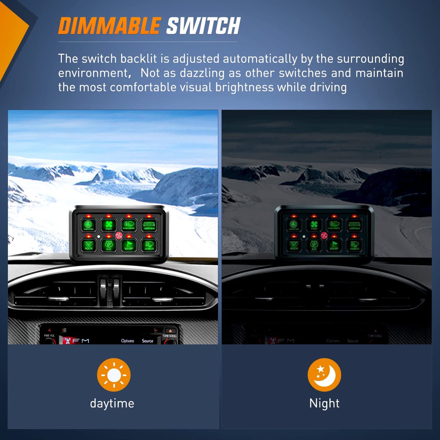Nilight 8-Gang Switch Panel Relay & Fuse Wiring System – 12V