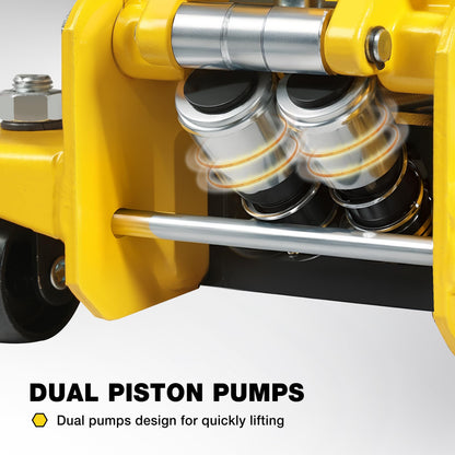 YELLOW JACKET 3.5 Ton Low Profile Floor Jack – Dual Pump Hydraulic