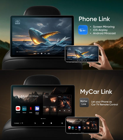 16" Android 13 Car Headrest Monitor | WiFi & Phone Mirror