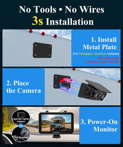 VEKOOTO VK7 Pro Dual Solar Wireless Backup Camera System