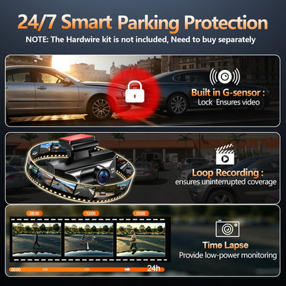 4K Dual Dash Cam Front & Rear | HDR Night Vision, ADAS