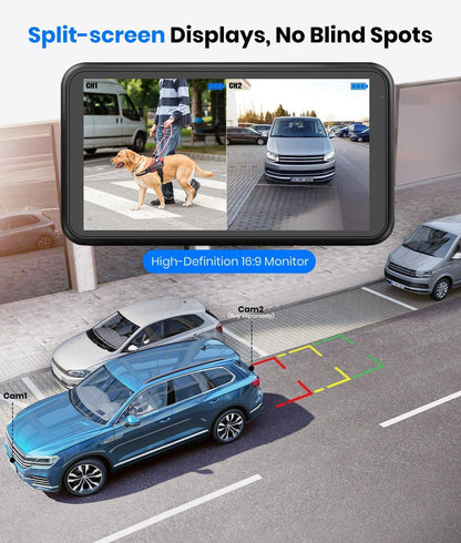 AUTO-VOX Solar Wireless Backup Camera | 5" 1080P, 2-Min Install