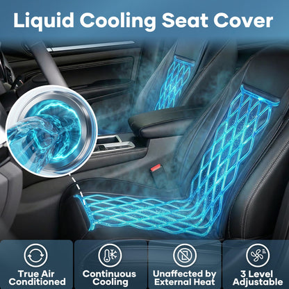 Ymcud Liquid Cooling Car Seat Cover – 3-Mode Cooler, No A/C Needed