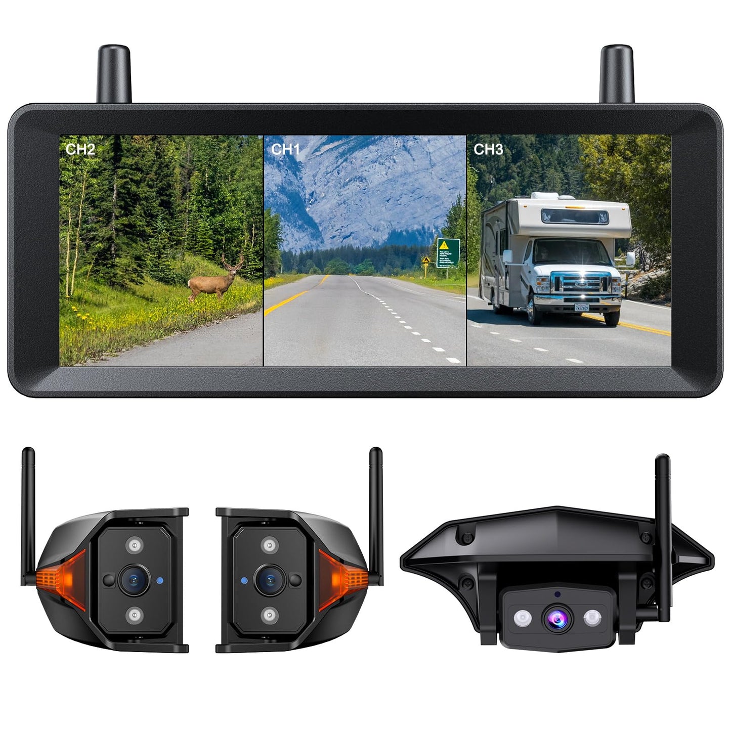 AUTO-VOX Wireless RV Backup Camera System | Rear & Side View