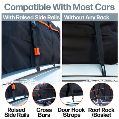 RoofPax XXL 28 Cu Ft Rooftop Cargo Bag with Straps & Door Hooks